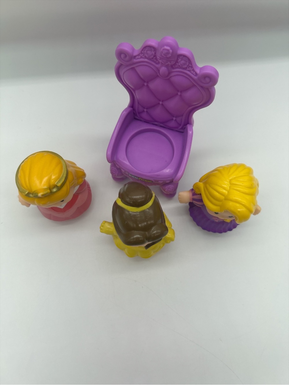 Fisher Price Little People Disney Princess Lot Belle Aurora Rapunzel Throne 2012 - Picture 3 of 10